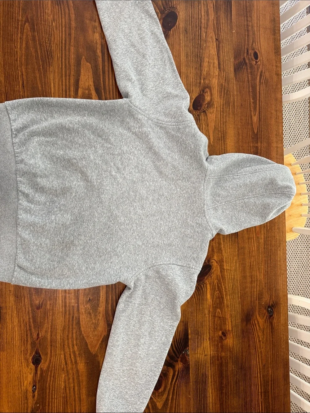 Kids Nike Heather Gray Hoodie with White Swoosh. Size XL